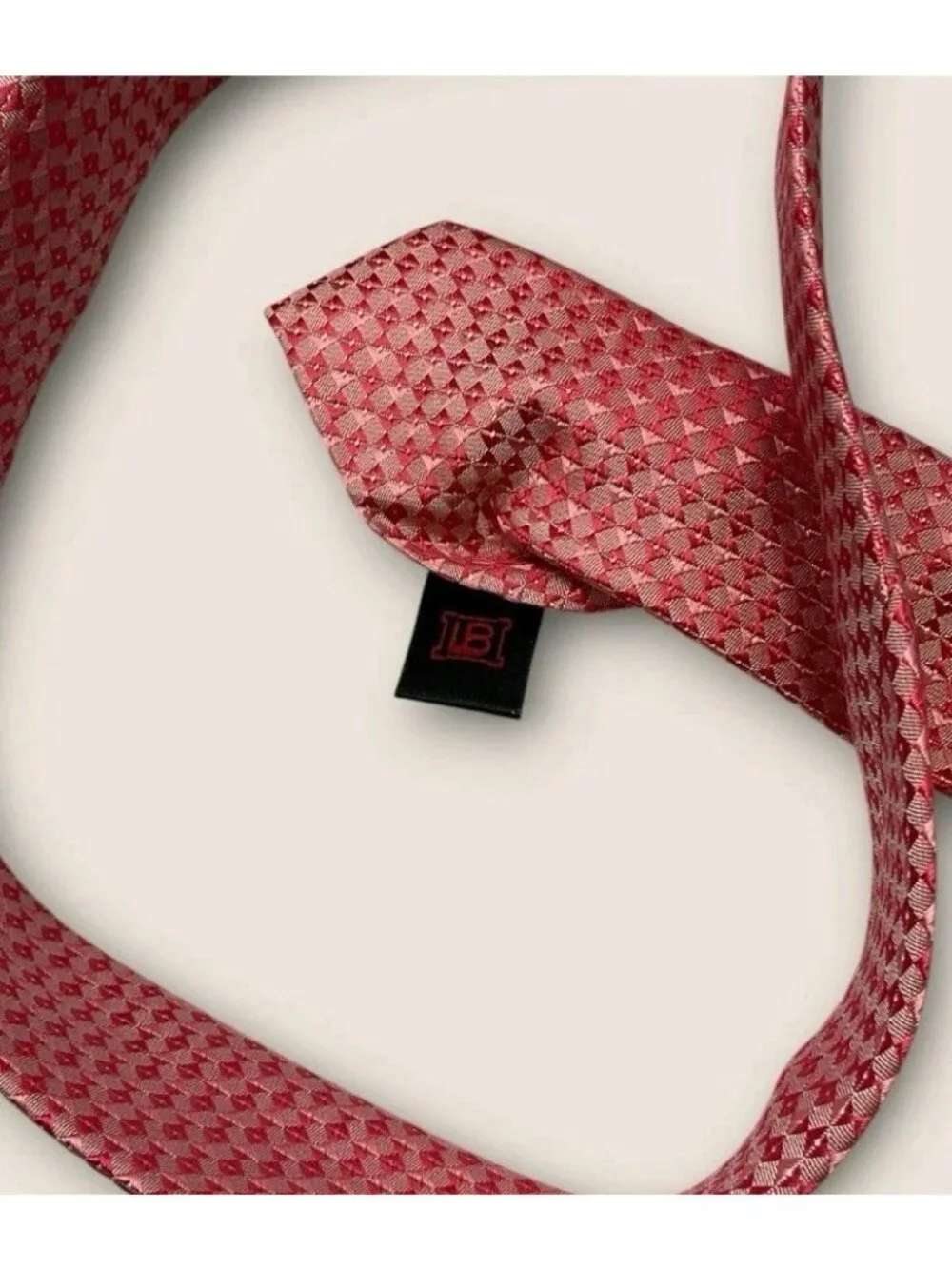 LAURA BIAGIOTTI Silk Tie Pink Geometric W:3.5